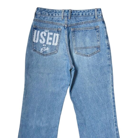 90s vintage Graffiti Patch Jeans High Rise Straight Leg Grunge Streetwear Elie. - Picture 4 of 7